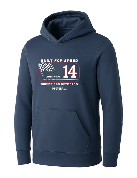 Womens Navy Core Fleece Pullover Hooded Sweatshirt w/Built for Speed HFOT