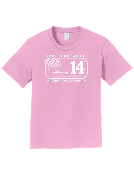 Youth Ring Spun Candy Pink 4.5 oz T-Shirt w/Built for Speed