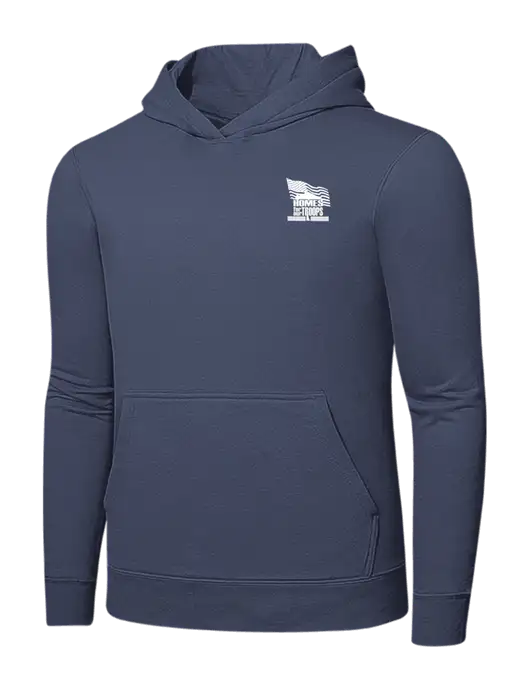 Steel Blue 7.8. oz Ring Spun Hooded Sweatshirt w/Homes For Our Troops, Racing Stripes 14