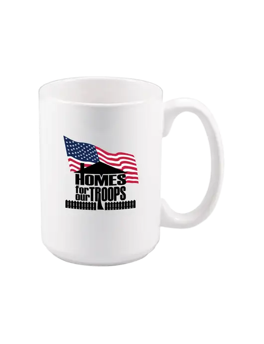 15 oz White Ceramic Mug w/Homes For Our Troops