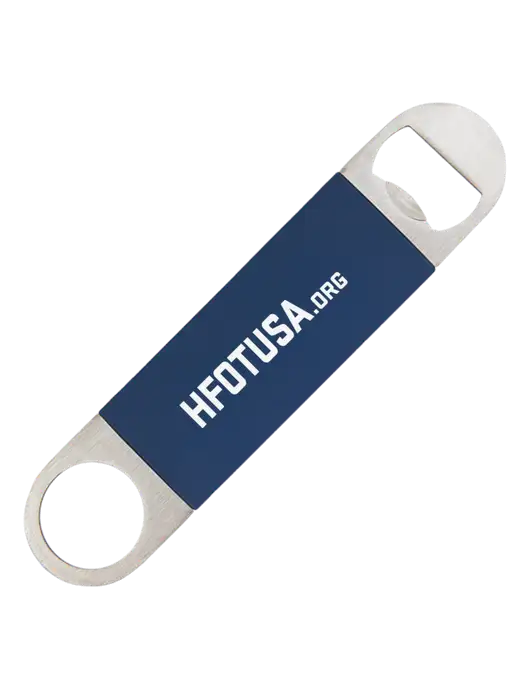 Navy Bottle Opener with Silicone Grip w/HFOTUSA.org