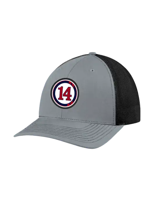 Richardson Adjustable Snapback Original 112 Trucker Cap Heather Grey w/Black Mesh w/14 Racing Stripes