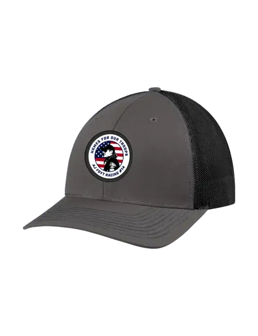 Richardson Adjustable Snapback Original 112 Trucker Cap Dark Grey w/Black Mesh w/Santino American Flag