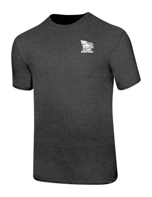 Ring Spun Dark Heather Grey 4.5 oz T-Shirt w/Homes For Our Troops, Built for Speed HFOT