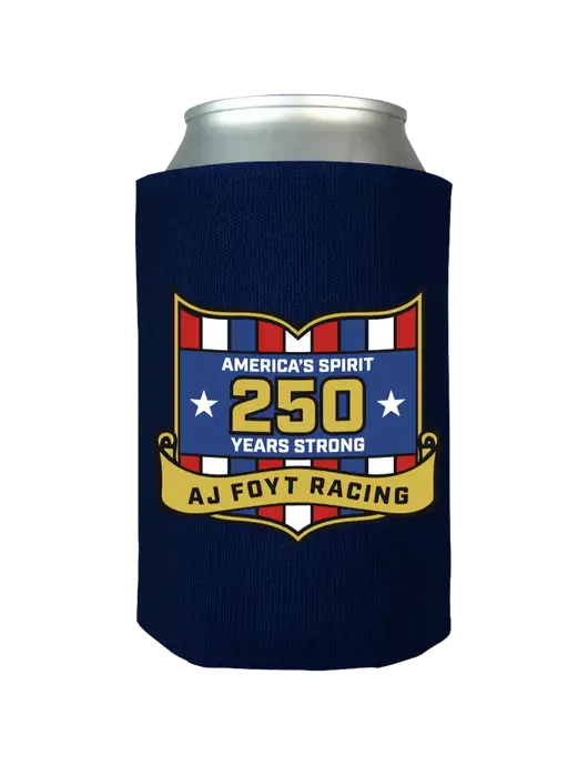 Dark Navy Foam Coolie w/250th AJ Foyt Racing Logo, Homes For Our Troops
