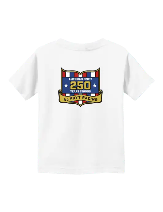 Rabbit Skins White Toddler Fine Jersey Tee w/250th AJ Foyt Racing Logo, Homes For Our Troops