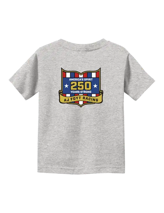 Rabbit Skins Light Grey Heather Toddler Fine Jersey Tee w/250th AJ Foyt Racing Logo, Homes For Our Troops