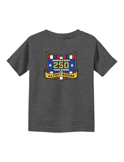 Rabbit Skins Vintage Smoke Toddler Fine Jersey Tee w/250th AJ Foyt Racing Logo, Homes For Our Troops