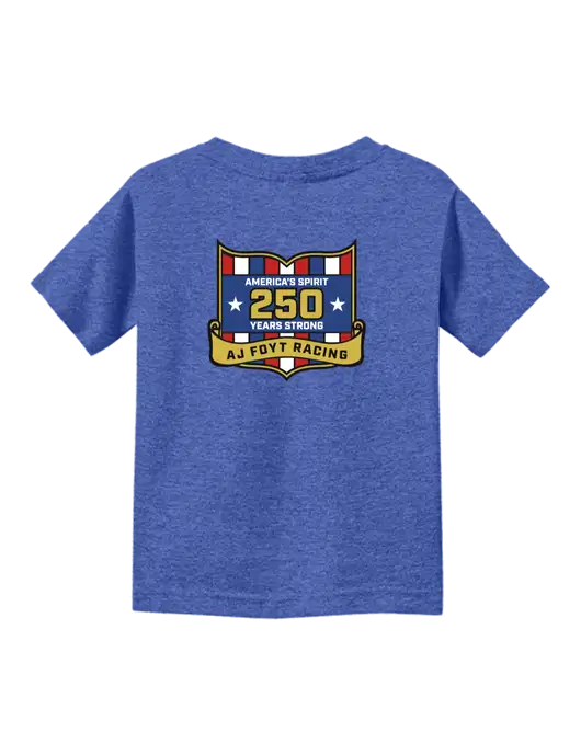 Rabbit Skins Vintage Royal Toddler Fine Jersey Tee w/250th AJ Foyt Racing Logo, Homes For Our Troops