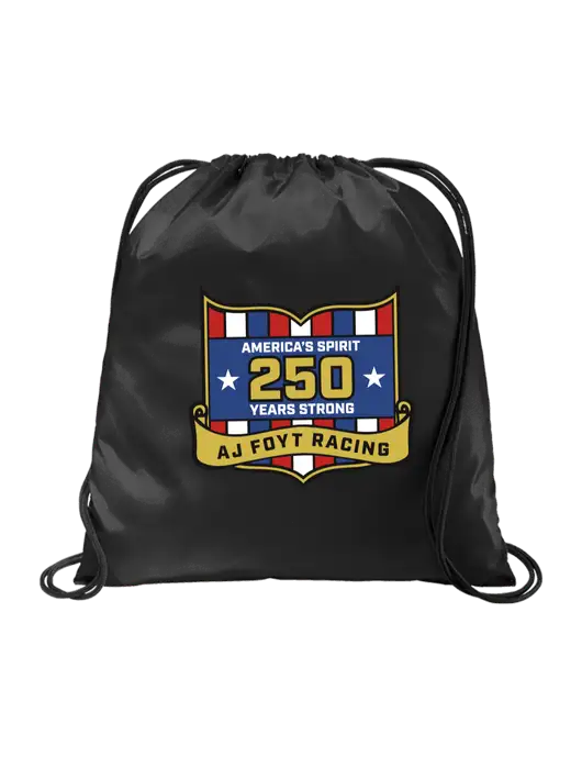 Drawstring  Black Cinch Pack w/250th AJ Foyt Racing Logo