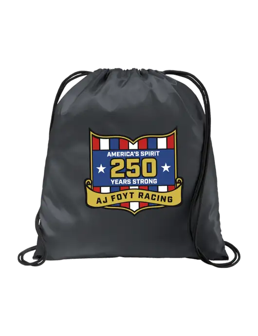 Drawstring  Graphite Grey Cinch Pack w/250th AJ Foyt Racing Logo